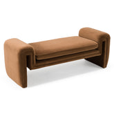 Divani Casa Bentley Modern Brown Velvet Bench Model VGAH-AG146-OT-BRN